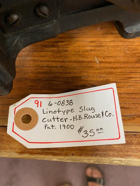 T0723 Linotype Slug Cutter